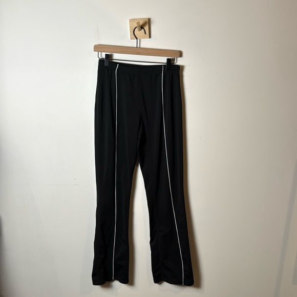 Nike Training Women Black White Stripe Tech Fleece Dri-Fit Zippered Ankle Pants - Picture 1 of 11